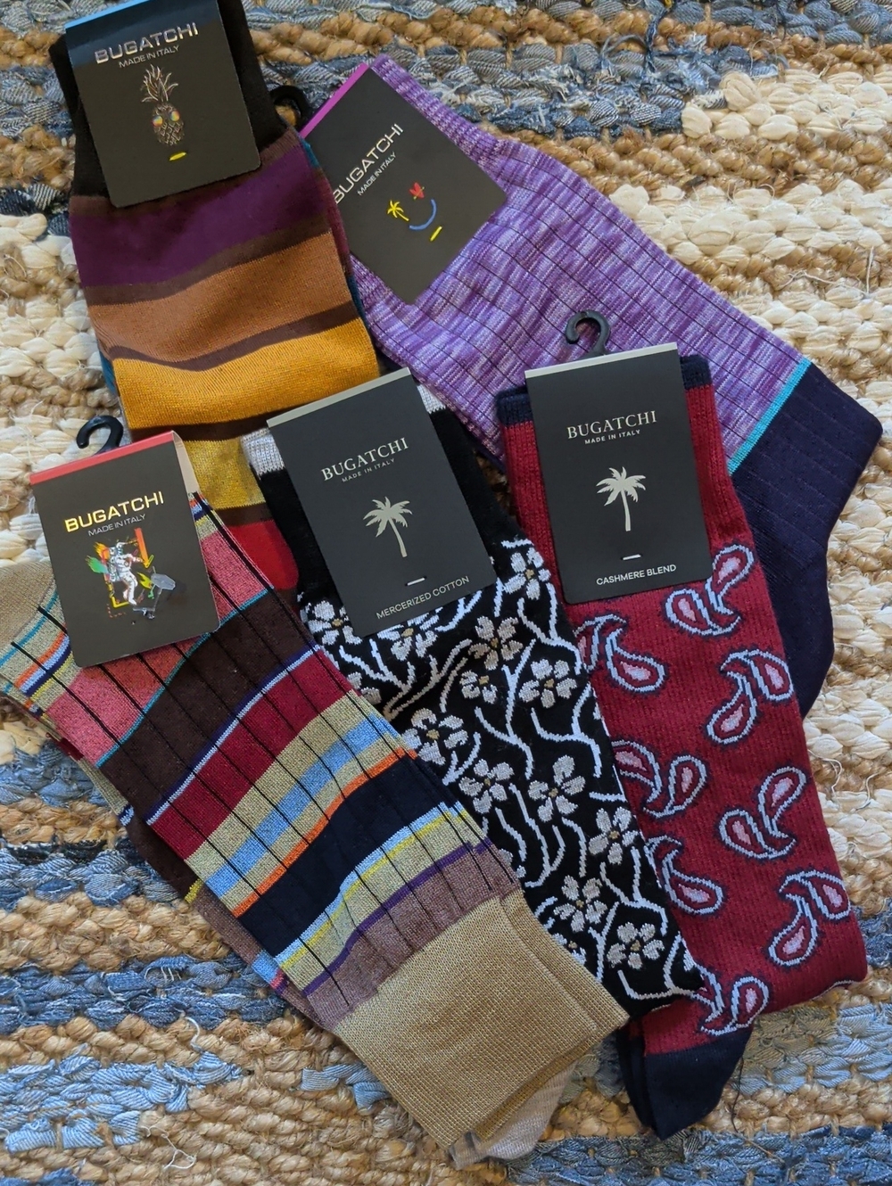Bugatchi Men's Mixed Color Dress Socks - Pack Assortment
